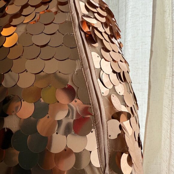 Nasty Gal Petite Disc Sequin Mini Pelmet Skirt Copper Rose Gold Size 2 NWT - Picture 8 of 13